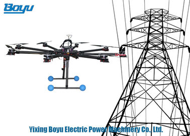 Professional UAV Drone / Unmanned Aerial Vehicle For Line Cable Construction Pilot Rope